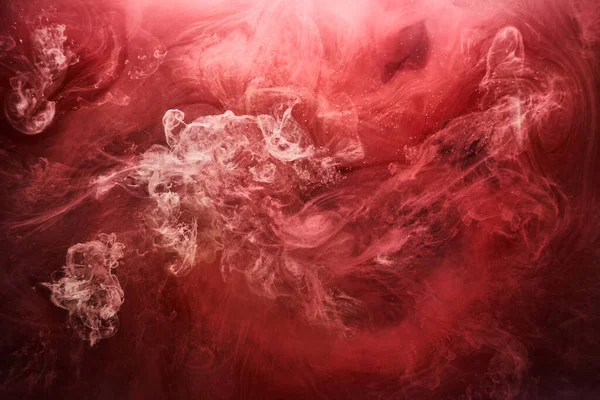 Fondo Abstracto Del Océano Rojo Pinturas Rubí Agua Vibrante Humo — Foto de Stock