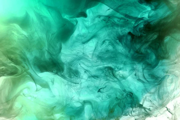 抽象的な青緑の海 水の背景にペイント 衝突や波の渦が動いています 流体アート壁紙 液体鮮やかな色 — ストック写真