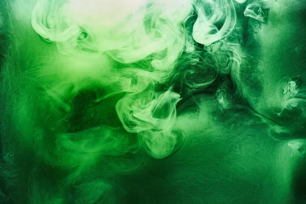 Fondo Color Verde Abstracto Remolino Vibrante Humo Hookah Océano Esmeralda —  Fotos de Stock