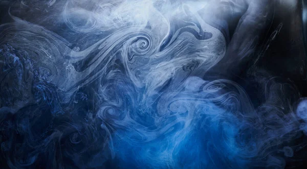 Abstract Blue Ocean Background Underwater Swirling Smoke Vibrant Sea Colors — Stock Photo, Image