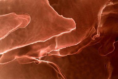 Soyut kızıl okyanus dış gezegen gökyüzü, alkol arkaplanı, lav patlaması, kırmızı renk lekeleri ve lekeler, akrilik duvar kağıdı baskı malzemeleri.