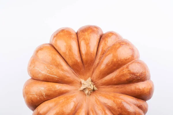 Close Zucca Arancione Cruda Isolata Sfondo Bianco — Foto Stock