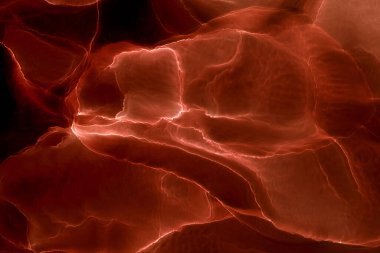 Soyut kızıl okyanus dış gezegen gökyüzü, alkol arkaplanı, lav patlaması, kırmızı renk lekeleri ve lekeler, akrilik duvar kağıdı baskı malzemeleri.