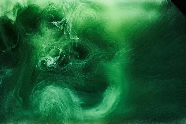 Fondo Color Verde Abstracto Remolino Vibrante Humo Hookah Océano Esmeralda — Foto de Stock