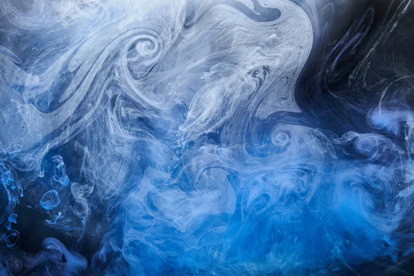Abstrakter Blauer Meeresgrund Unterwasser Wirbelnder Rauch Lebendige Meeresfarben Tapete Wellenfarbe — Stockfoto