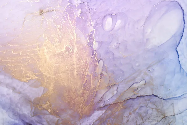 Розкішний Абстрактний Фон Техніці Алкогольного Чорнила Фіолетовий Золотий Рідкий Живопис — стокове фото