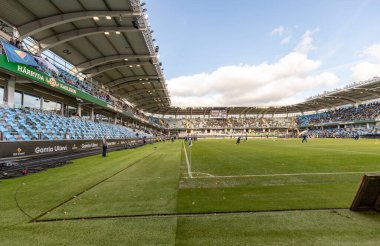 Göteborg, İsveç. 19 Ekim 2025. Gamla Ullevi, M1 'e yakın köşe bayrağından görüldü. Fotoğraf: Per Ljung