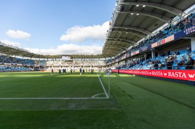 Göteborg, İsveç. 19 Ekim 2025. Gamla Ullevi, M1 'e yakın köşe bayrağından görüldü. Fotoğraf: Per Ljung