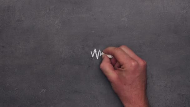 Hands showing idea bulb chalk drawing — Stock Video