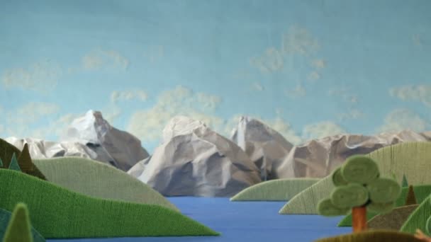 Alpine Landschaft aus Wolle — Stockvideo