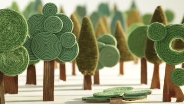 Bomen vallen animatie — Stockvideo