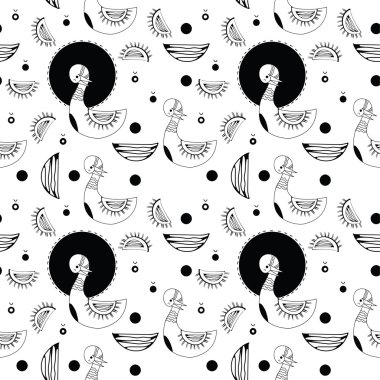 Dikişsiz desen grafik ile Kuğu