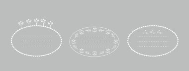 Bitkisel motifler ile dekoratif beyaz çerçeve