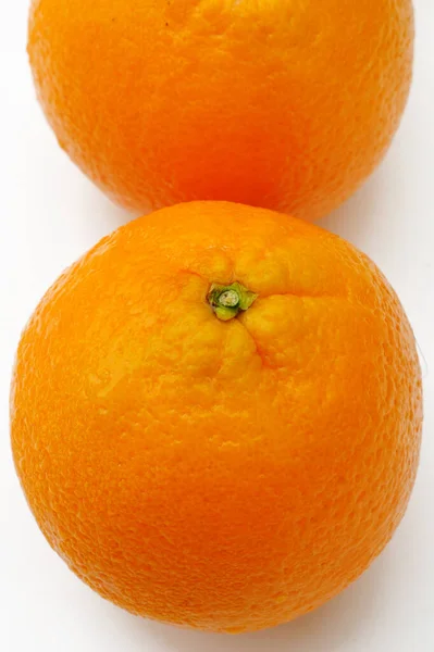Primer Plano Fruta Naranja Aislada Sobre Fondo Blanco —  Fotos de Stock