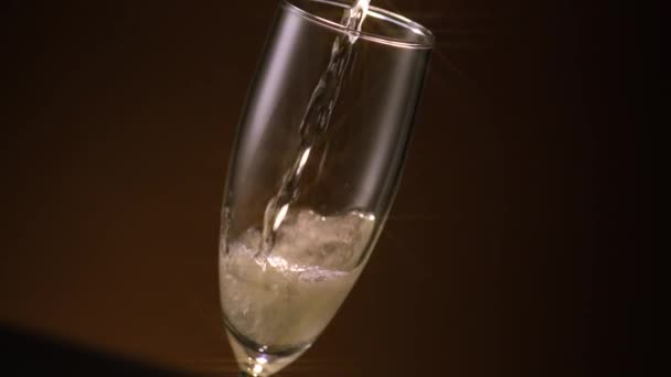 Champagne Flute Pour Star Filter — Stock Video