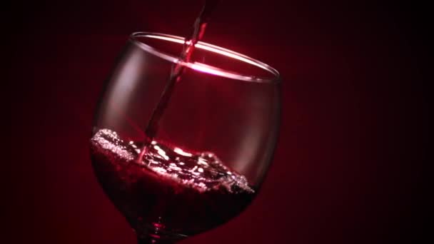 Красное вино стекла для фильтра звезды — стоковое видео