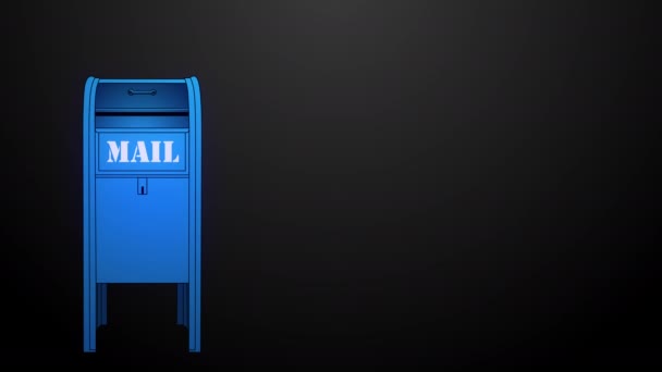 Pošta vhozená do poštovní schránky na černém — Stock video