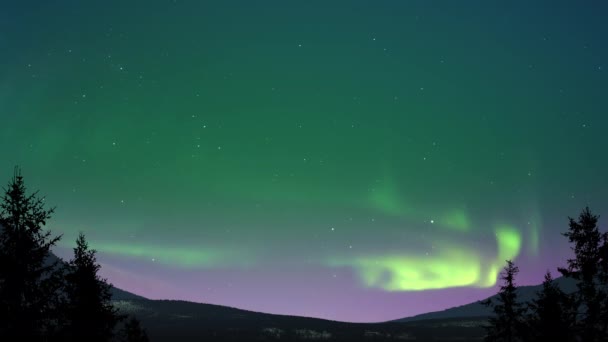 Aurora Borealis Time Lapse o świcie — Wideo stockowe