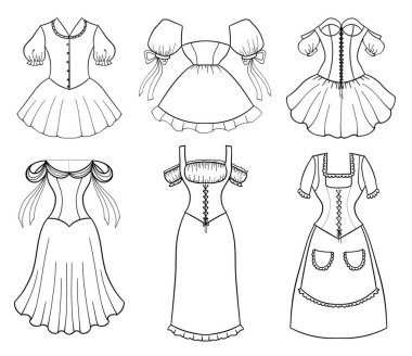 Prenses kıyafetleri.