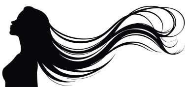 Pist kavramları için dramatik saç akışı kenarı moda vektörü editoryal çekimler ve özel tasarım markalaşma. Vektör illüstrasyonu