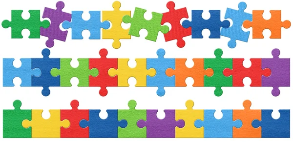 Puzzle frame, puzzle pieces linked — Stock Photo, Image