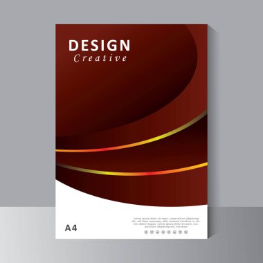 Kırmızı renkli Yaratıcı Kitap Kapağı Tasarım Şablonu, broşür, çizgi sanatı, Dergi, Poster, İş Sunumu, Portföy, Flyer, Banner, kapak için soyut tasarım içeren Yıllık Rapor Tasarımı. Vektör
