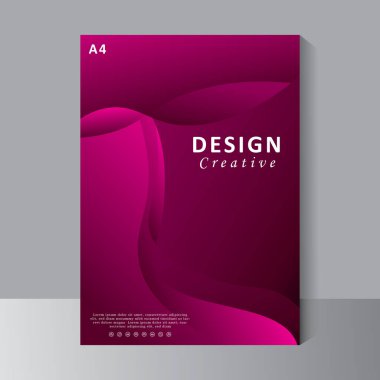 Broşür şablon tasarımı, Mor Arkaplan ile kapak tasarımı. Yıllık rapor. Modern A4 pilot şablonu, poster, katalog. Basit şarjör, broşür, 10. vektör.
