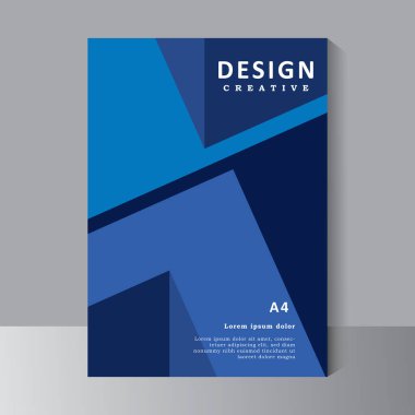 Kitap kapağı için mavi renk soyut tasarımı, yıllık rapor, Broşür Broşürü şablon tasarımı, kapak tasarım şablonu, hazır mavi renk, 10 vektör