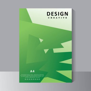 Yıllık rapor için yeşil renkli soyut tasarım, Broşür Broşür Şablonu tasarımı, Kitap kapağı tasarım şablonu, hazır yeşil renk, vektör 10