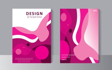 A4 boyutu için alanı olan broşür tasarım şablonu, Vektör şablonu mor renkli kapak tasarımı için kullanılabilir, Yıllık rapor, Şirket profil kapağı, Broşür ve katalog kapağı. Vektör 10