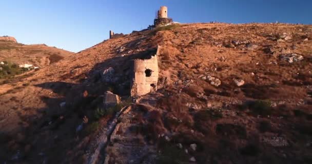 Antigua Fortaleza Una Colina Ciudad Sebastopol Arquitectura Lugares Interés República — Vídeos de Stock