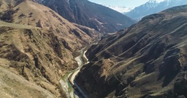 Aerial View Mountain Road Gorge Landscape Nature North Caucasus Chegem — Stock Video