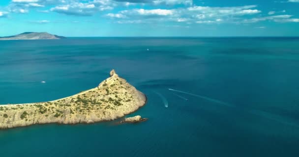 Vue Aérienne Cap Kapchik Situé Sur Côte Mer Noire Paysage — Video