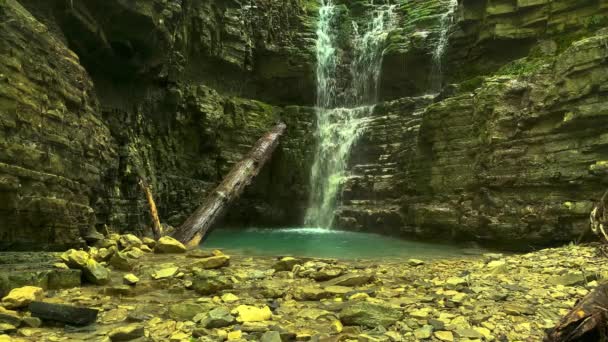 Bela Cachoeira Cânion Najigo Paisagem Natureza Cáucaso — Vídeo de Stock