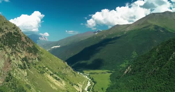 Aerial View Picturesque Gorge Caucasus Mountains Landscape Nature North Caucasus — Stock Video