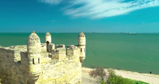 Yeni Kale Fortress Shore Kerch Strait Landscape Architecture Crimean Peninsula — Stock Video