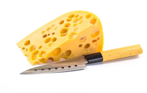 격리 된 치즈 조각 — 스톡 사진