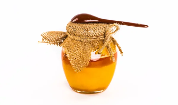 Bal ve limon ve beyaz zemin üzerine fındık