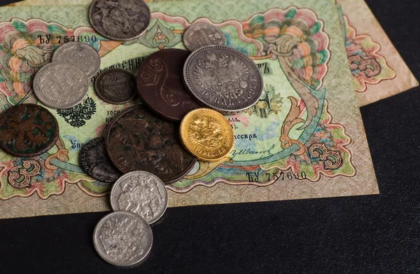 Ancient Russian money . Russian antiques. — Stock Photo, Image