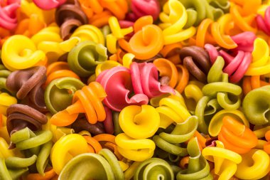 İtalyan makarna çiğ gıda, arka plan veya doku kapatın.