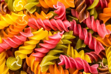 İtalyan makarna çiğ gıda, arka plan veya doku kapatın.