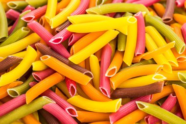 İtalyan makarna çiğ gıda, arka plan veya doku kapatın.