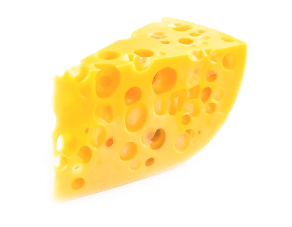Pedaço de queijo isolado. — Fotografia de Stock