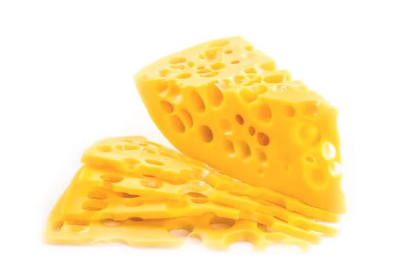 Pezzo di formaggio isolato. — Foto Stock