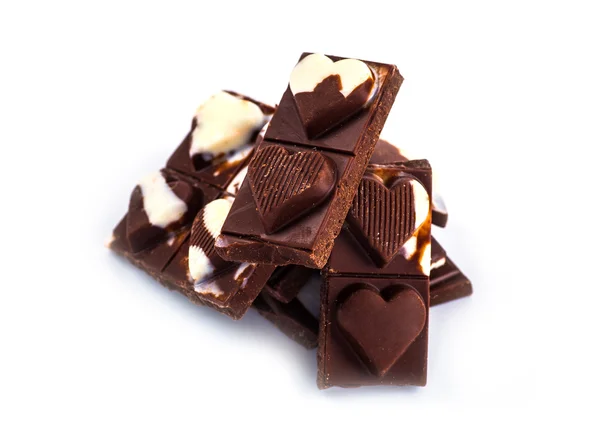 Chocolate sobre fondo blanco. — Foto de Stock