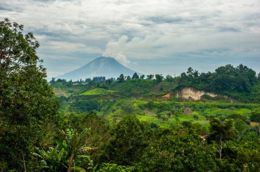 Mount Sinabung Volcano in North Sumatra clipart