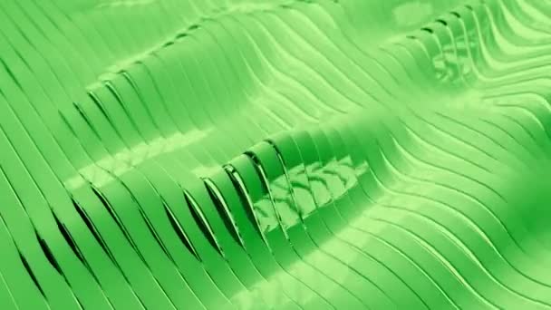 Green Waves From Stripes VJ Loop — Stock Video