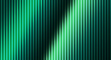 Canlı ve çağdaş bir arka plan, koyu mavi bir tuval üzerinde çoklu parlayan açık mavi köşeli çizgiler içeriyor. Çizgiler hız ve dinamizm yanılsaması yaratarak teknolojik gelişim kavramları ortaya koyuyor.,