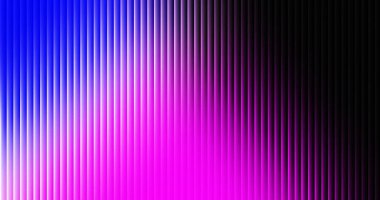 Canlı soyut arka plan, dikey çizgilerin maviden pembeye geçişini ve siyaha geçişini modern tasarımlar ve dijital sanat için mükemmel, dinamik bir görsel efekt yaratarak, dinamik bir şekilde siyaha dönüşmesini içerir..