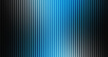 Mavi ve siyah çizgilerin dikey çizgileri parlak mavi merkezden koyu kenarlara dinamik soyut bir arkaplan oluşturur.